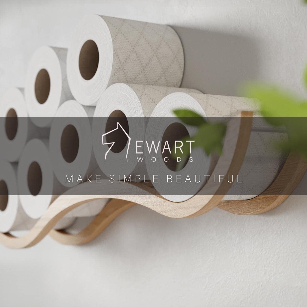 Soporte de Rollo de Papel higiénico Estante de baño Soporte de Papel higiénico Estante de Papel higiénico de Madera Diseño de Onda
