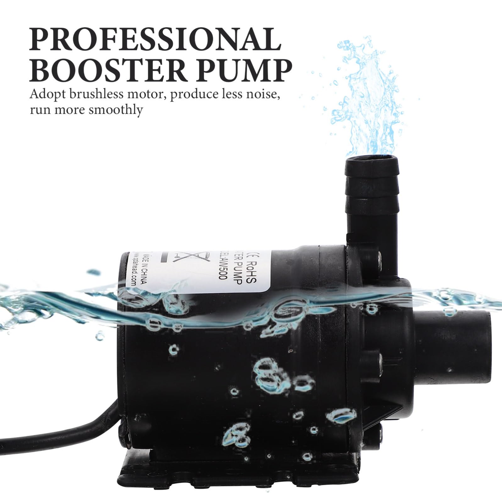 Bomba de Refuerzo Sumergible Dc 24v para Hogar, Microbomba de Plástico de Ingeniería, Bomba Presurizadora Silenciosa para Ducha y Calentador, Compatible Agua hasta 60 °c