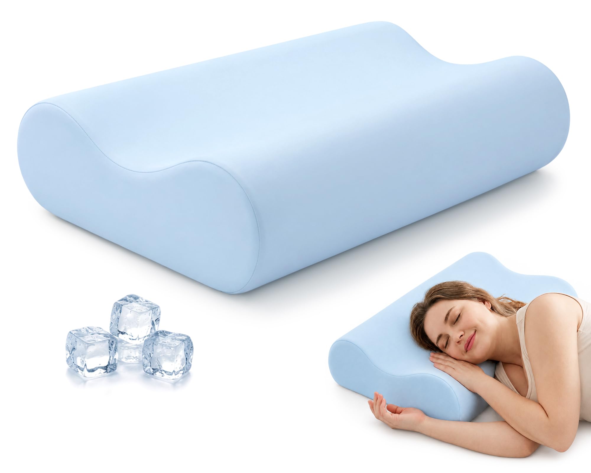 AM AEROMAX Queen Contour Memory Foam Pillow for Neck Pain Relief