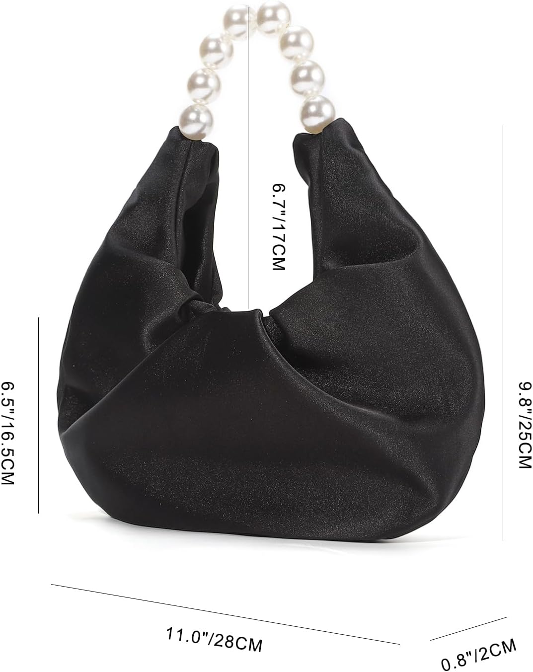 Women’s Satin Evening Bag Clutch Purse Dumpling Handbag for Women Wedding for Formal Cocktail Party