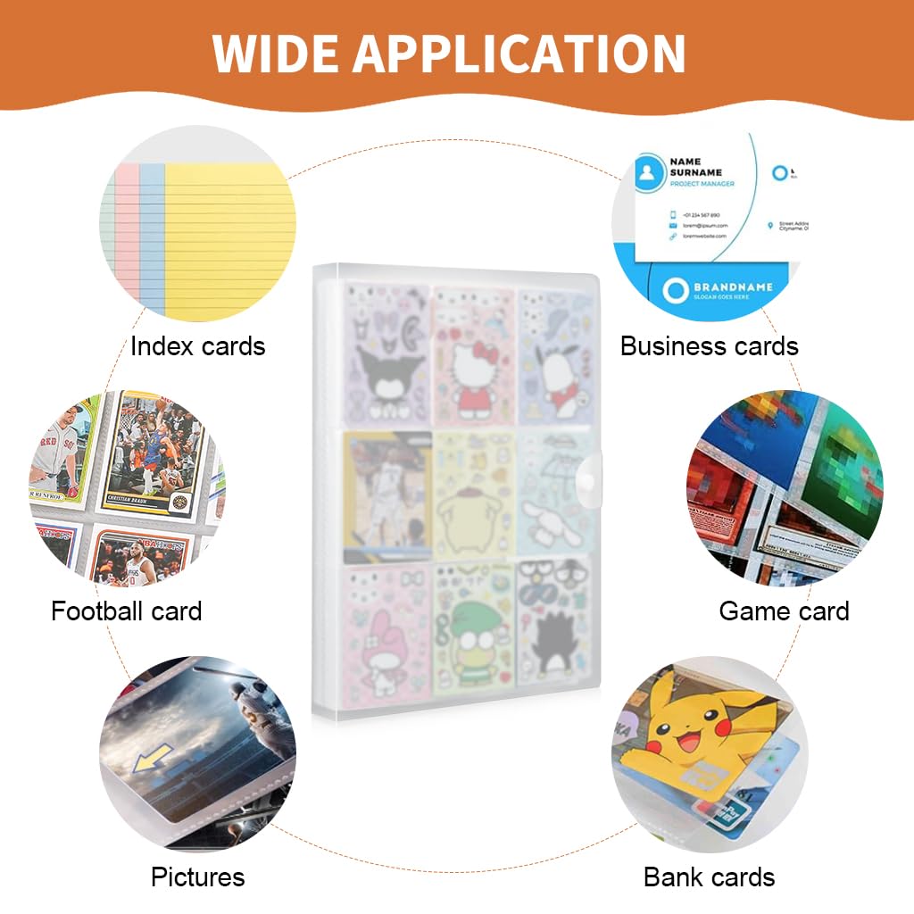 PATPAT® 540 Pockets 2.6x3.58 inches Per Cell Card Holder, Trading Cards Organizer Holder Double Sided Transparent Card Collection Book with Snap Button Closure Game Trading Card Holder 4