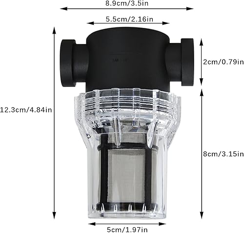 Miniatura 3 de Filtro de bomba de agua, filtro de cerveza NPT hembra de 12 pulgada con pantalla de filtro de acero inoxidable de malla 80, filtro de sedimento de