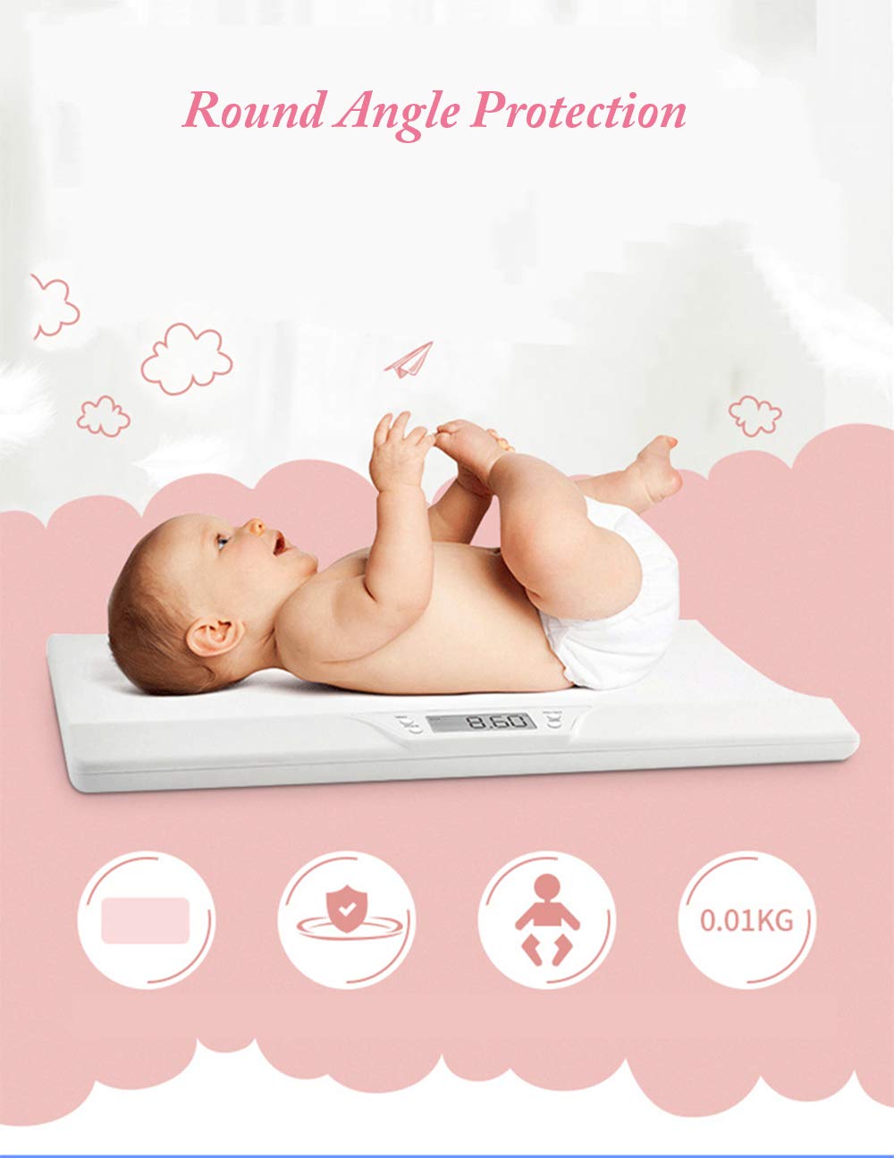 CGOLDENWALL Digitale Haustierwaage, Babywaage, 20 kg/10 g, Viehwaage, LCD-Display, gebogenes Komfort-Design, All-Inclusive Sicherheitsdesign