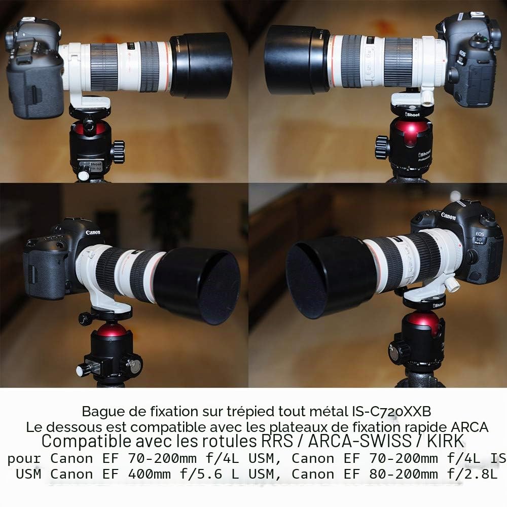 Objectif Collier Trépied Bague de Montage pour Canon EF 70-200mm f/4L USM et Canon EF 70-200mm f/4L is USM et Canon EF 400mm f/5.6 L USM et Canon EF 80-200mm f/2.8L avec Plaque à Dégagement Rapide