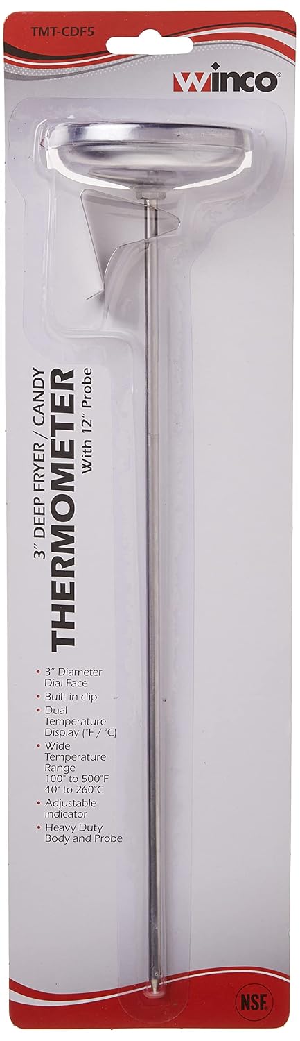 Winco 12" Deepfry/Candy/Deep Fry Thermometer