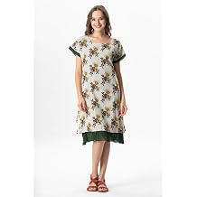 Eli   ile Bezi Vual Defne Midi Elbise, 2XL-3XL, 621.02,  ok Renkli, Kad n