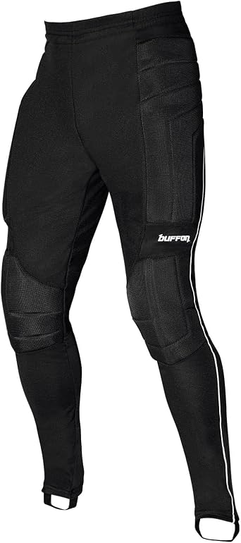 Buffon Mens Goalkeeper Pants Long Padded Soccer Goalie Pants with Knee & Hip Protection Sizes S to XXL