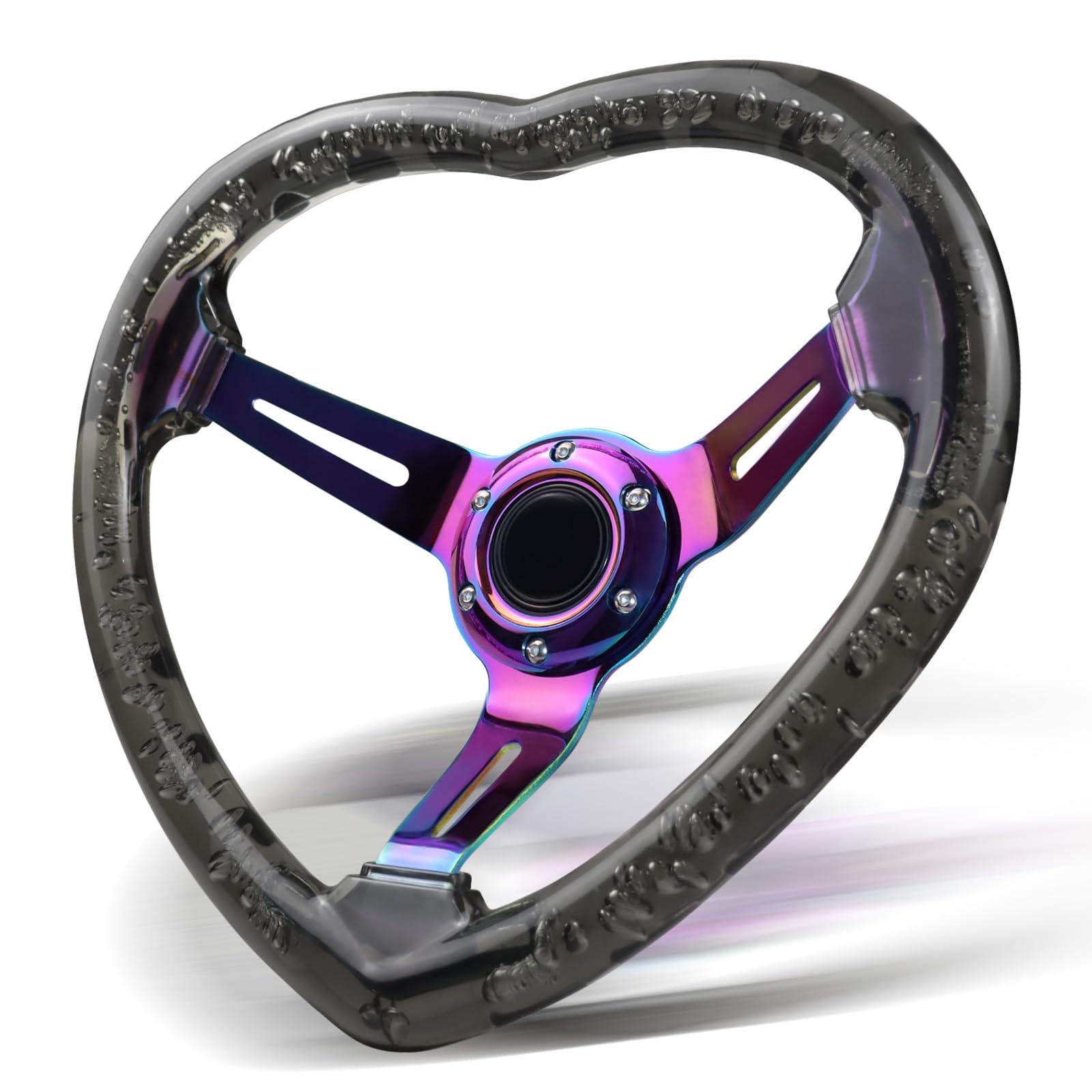 13.8" Universal Acrylic Racing Steering Wheel - 6 Bolt Pattern For Golf Carts & More