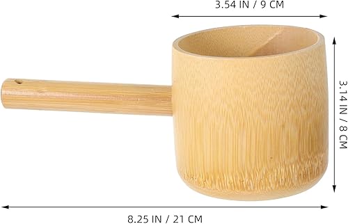 Miniatura 2 de HOMSFOU Cuchara de baño Cuchara de champú de madera Cuchara Cuchara de madera Cuchara de sauna Cuchara de agua de madera Cuchara de vino Cuchara de