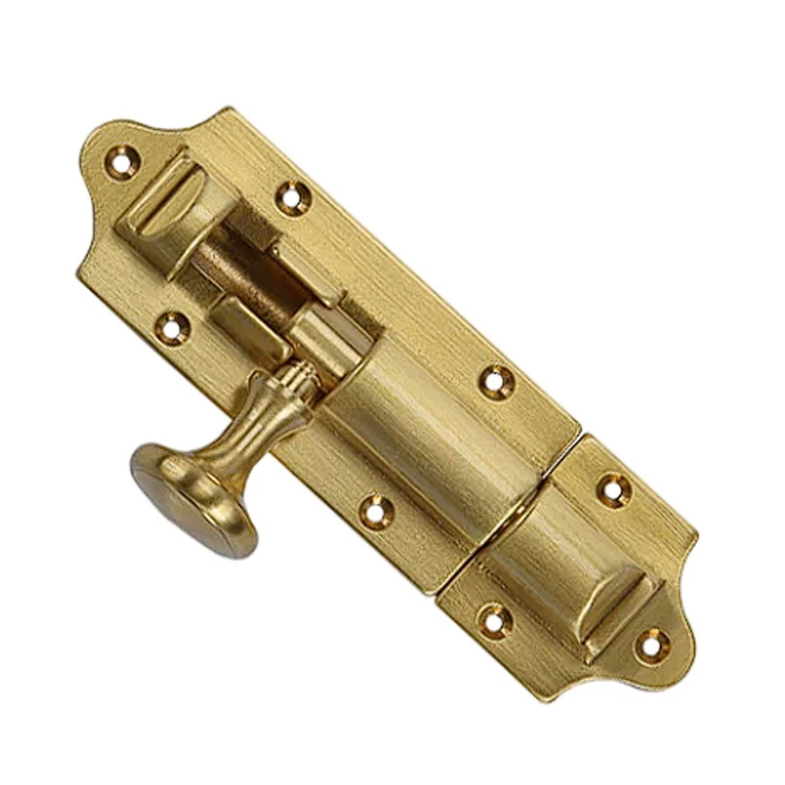 Oufeijia Eur Brass Bolt Door Latch, Retro Style Extended Thickened, Antique Chinese Wooden(Brass)