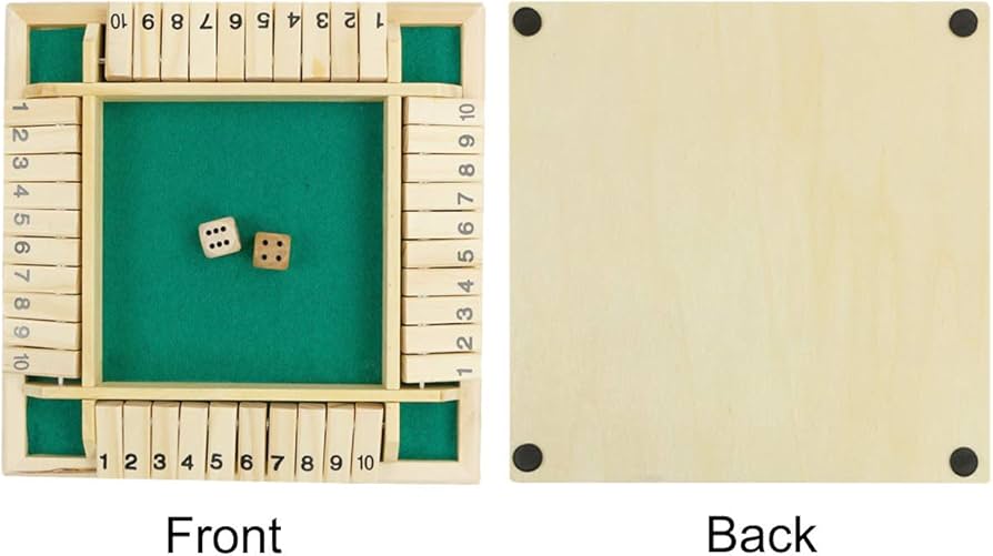 木製ボードゲーム 2-4人用 Amazon.co.jp: bouti1583 Shut The Box ダイスゲーム クラシック 4面