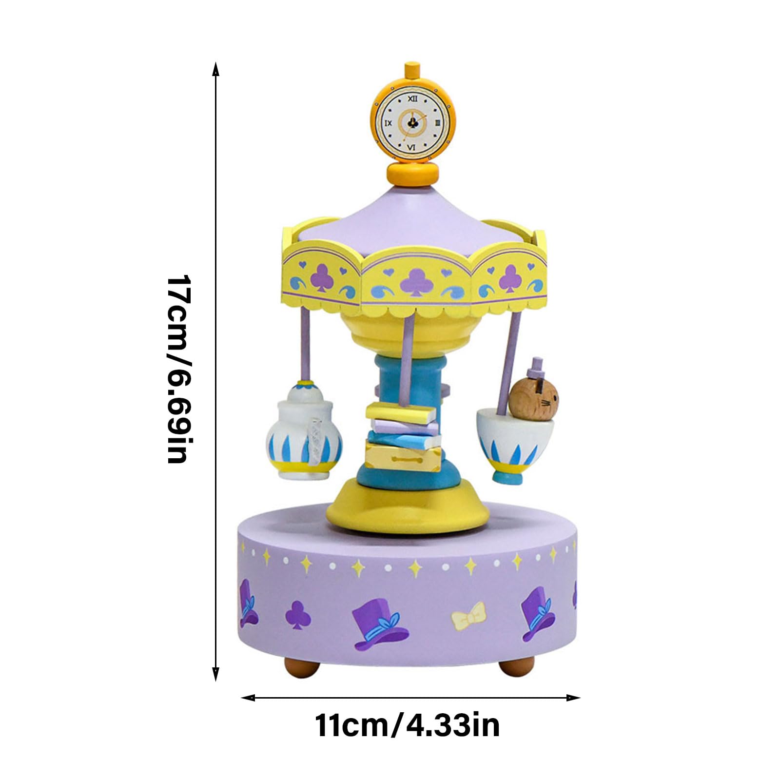 Carillon in legno con melodie classiche rotanti, per la cameretta dei bambini, regalo di compleanno