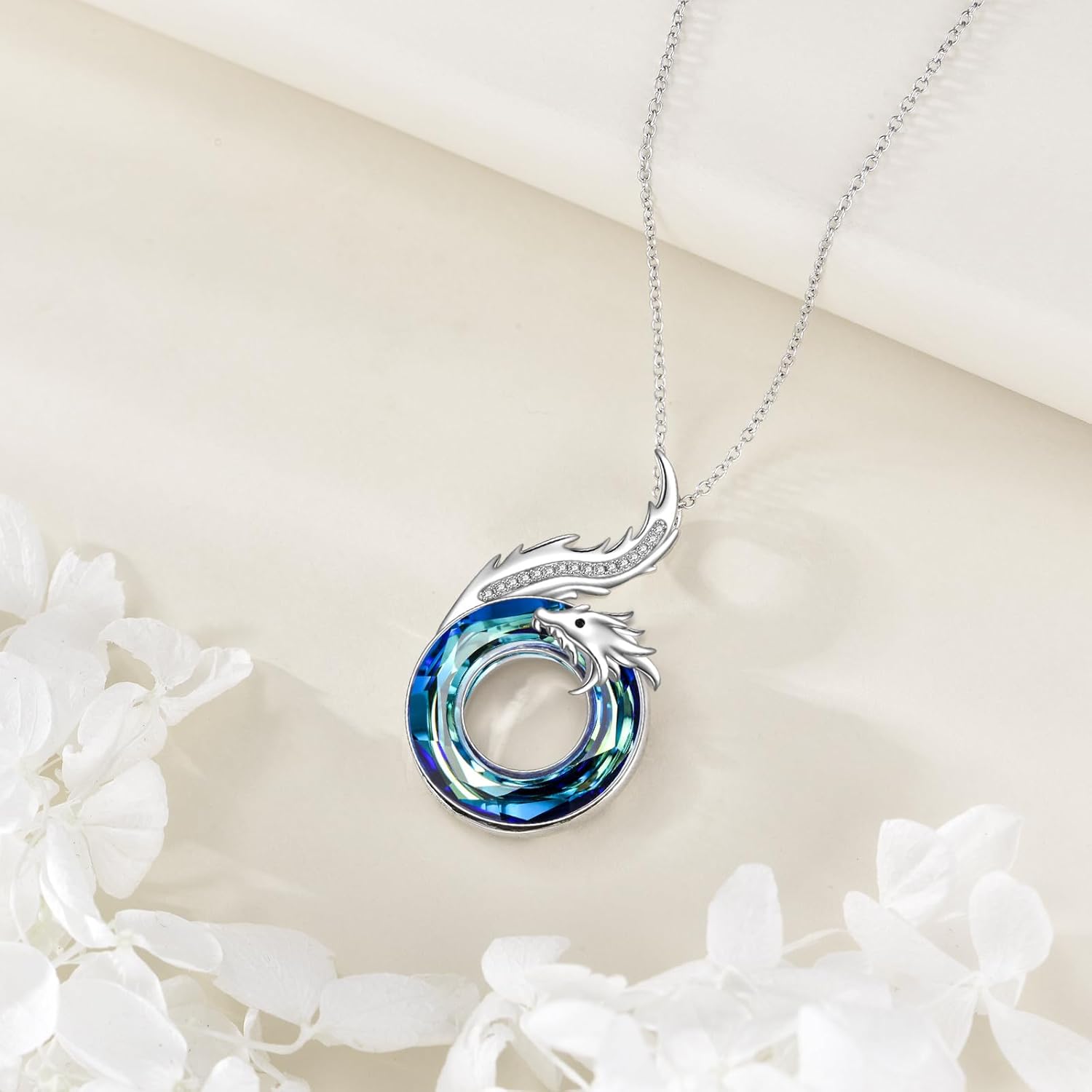 Dragon Necklace 925 Sterling Silver Dragon Pendant Necklace Animal Jewelry Gifts for Women Men - Image 4