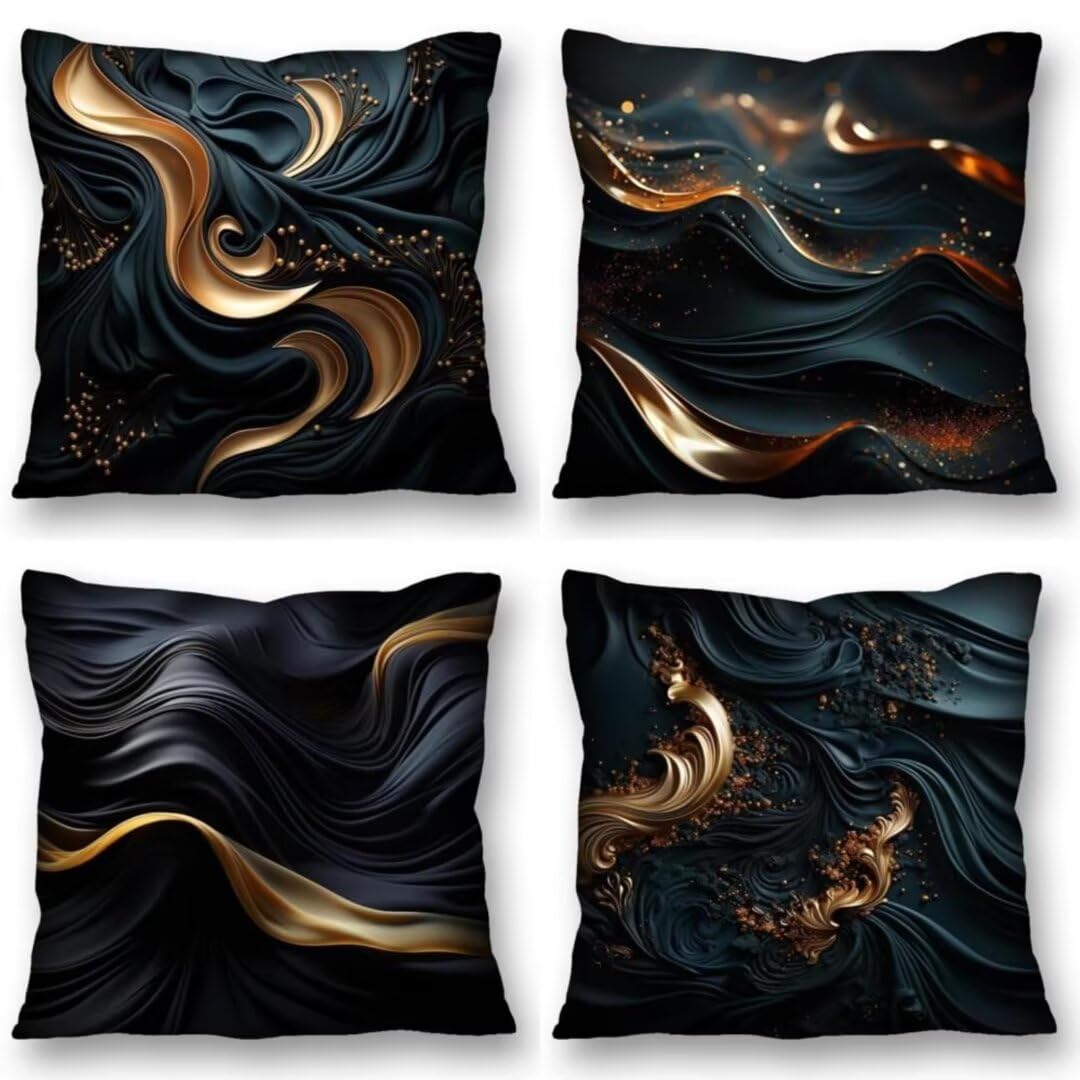 Juego de 4 Fundas de Cojines 75x75 cm Cojines moderno Arte Funda Cojin Cuadrados de Lino Fundas Cojines Sofá Cojines Decorativos para Salón Sofá Dormitorio Coche Jardín Silla Decoración del Hogar