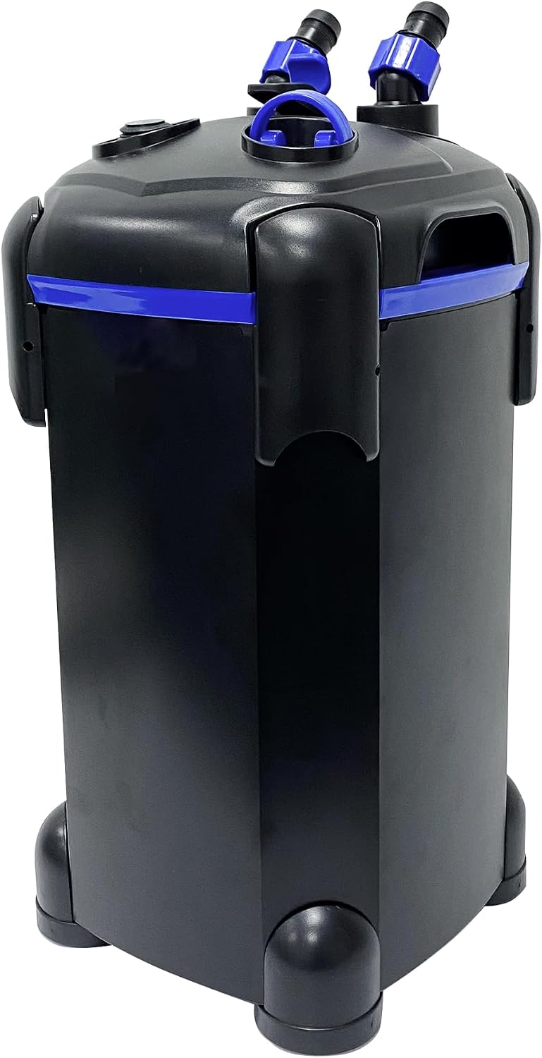 AMOSIJOY 265GPH 3-Stage Canister Filter, Ultra-Quiet External Aquarium Filter with Free Media for Large Fish Tanks and Aquariums