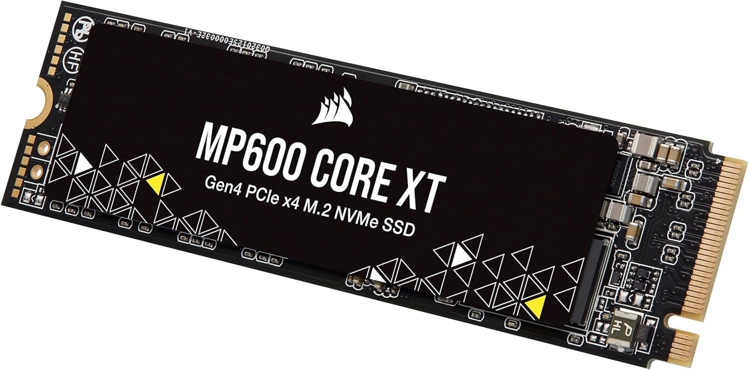 Corsair MP600 CORE XT 1TB PCIe Gen4 x4 NVMe M.2 SSD – High-Density QLC NAND – M.2 2280 – DirectStorage Compatible - Up to 5,000MB/sec – Great for PCIe 4.0 Notebooks and Desktops – Black
