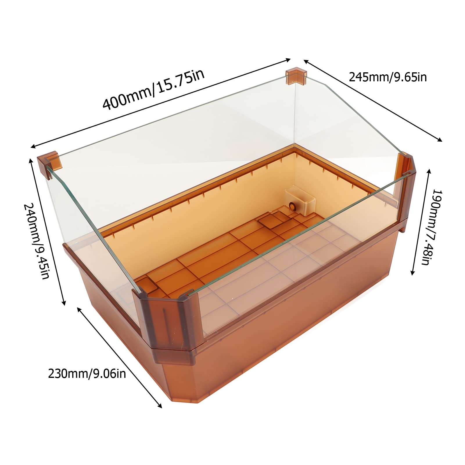 Tanque de Tortugas de Vidrio, hábitat para Tortugas acuáticas con diseño antiescape, recinto de Vidrio Transparente y Reforzado para pequeñas Tortugas, Peces, galápagos, cangrejos