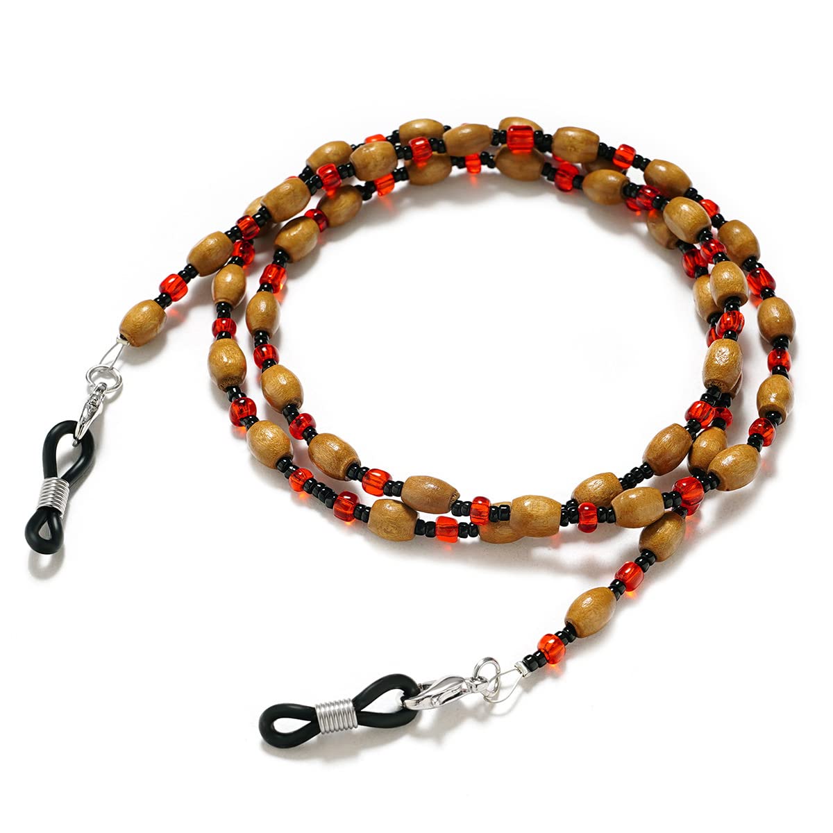 Brillenkordel, Brillenband, Lesebrillenband, Brillen-Haltekette, Vintage-Holzperlen, für Damen und Herren