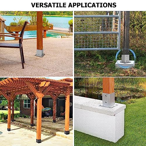 Base de anclaje de poste de acero inoxidable ultra resistente para hormigón 7