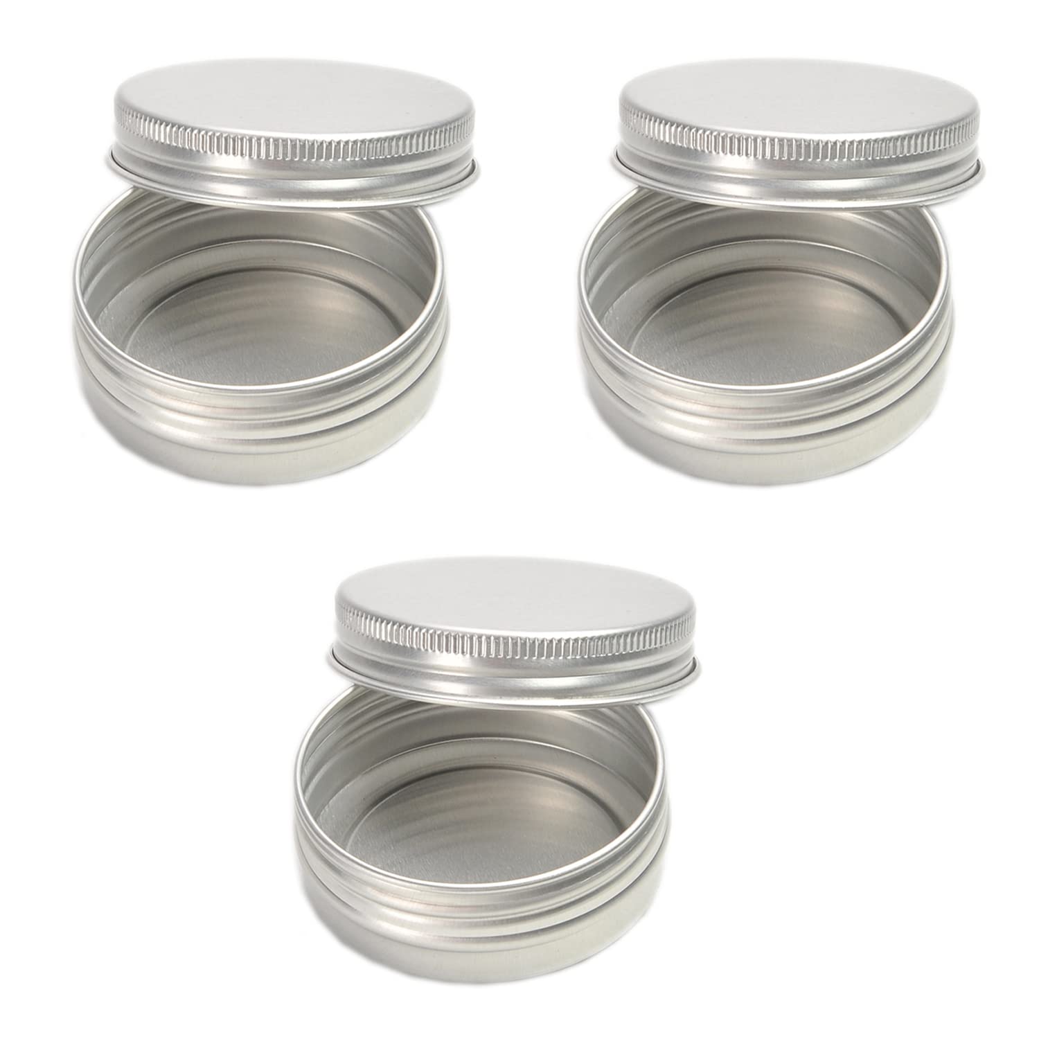 Othmro Silver 16Pcs Aluminium Tin Jars, 1Oz Small Containers Tins With Screw Lids, Empty Can Travel Tins For Candles, Cosmetic, Soap (30Ml/1Oz)