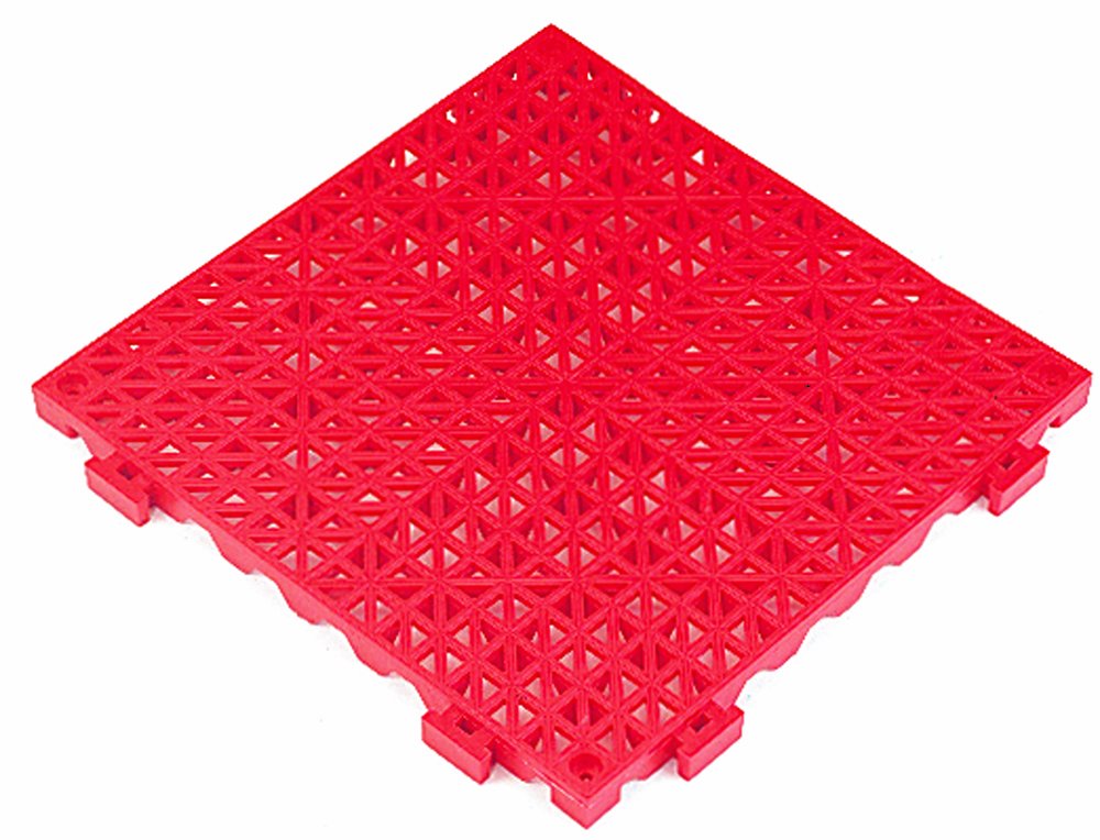 Durable Corporation 803S1212RD Modular Cushion Tile with Drainage Holes, 12 x 12, Red