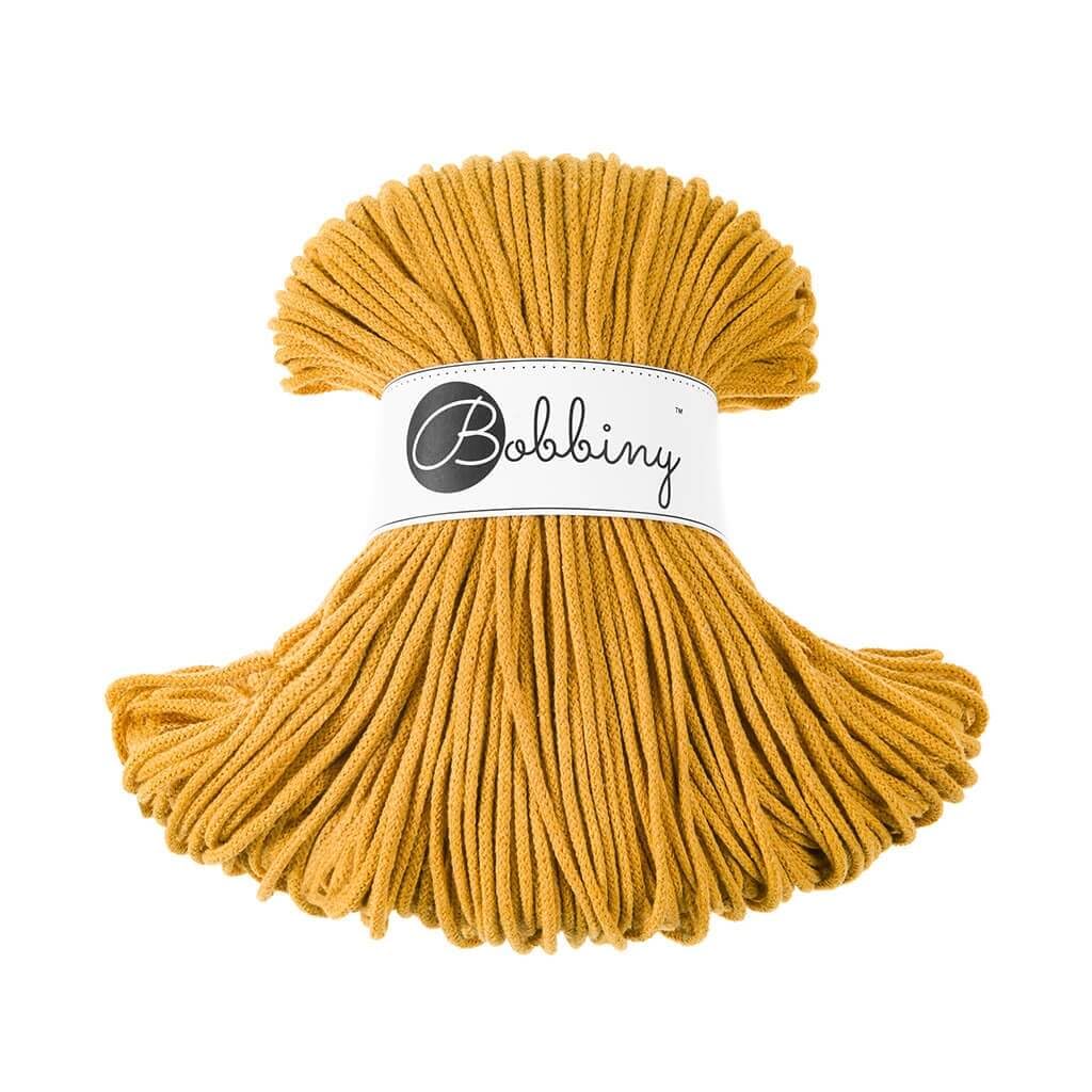 Bobbiny Junior 3mm Braided Macrame Cord (Mustard) 100m — image 1