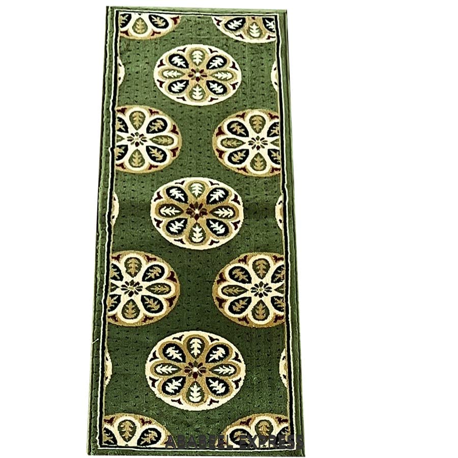 Image of ABABEEL Express Kashmiri Traditional Modern Style Wool & Wool Blend Runner Carpet with 12 MM Pile Height Thickness for Living Room and Bedroom Home 1.5x5 Feet(18 x 60 Inch) Green