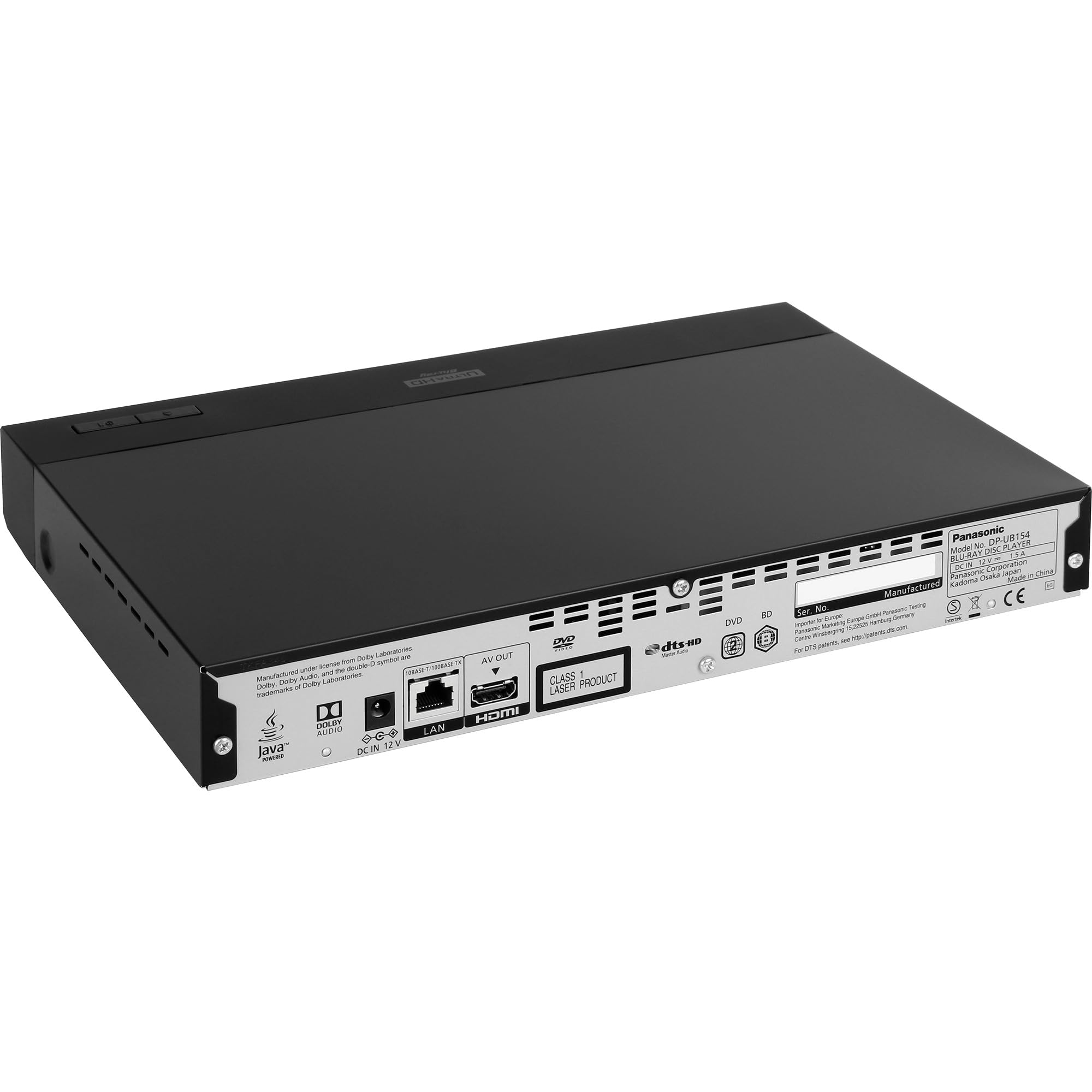 Panasonic DP-UB154EG-K Odtwarzacze Blu-Ray, Czarny, 19.3 x 32 x 18.35 cm