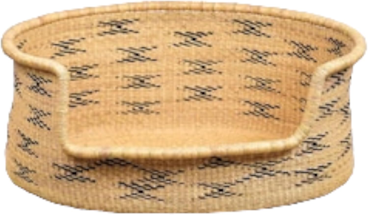 Natural Bolga Dog Bed – Optional Thick Mattress – Handmade Woven Pet Basket – Strong Wicker Puppy Bed – Eco-Friendly Dog Furniture