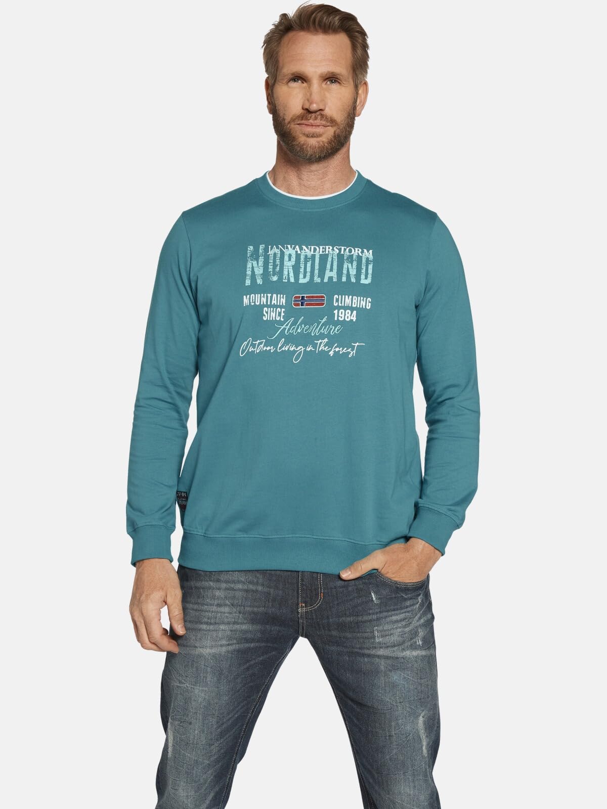 Jan Vanderstorm Herren Doppelpack Sweatshirt Botu | 2er-Pack | rundhals | reine Baumwolle | große Größen L-7XL