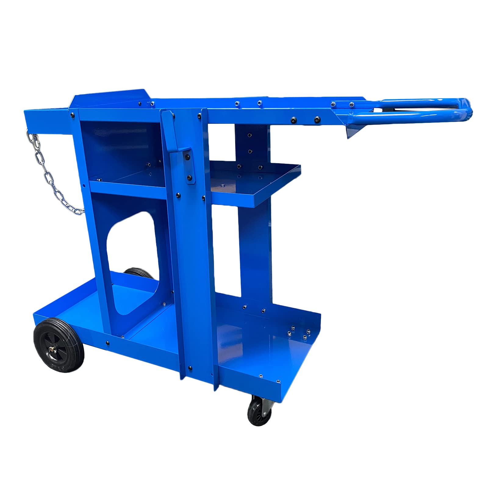 Welding Cart for TIG MIG Welder Plasma Cutter Gas Bottle Storage 3-Tier Shelves Blue