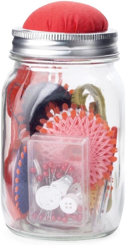 Kikkerland CD513 Mason Jar Sewing Kit