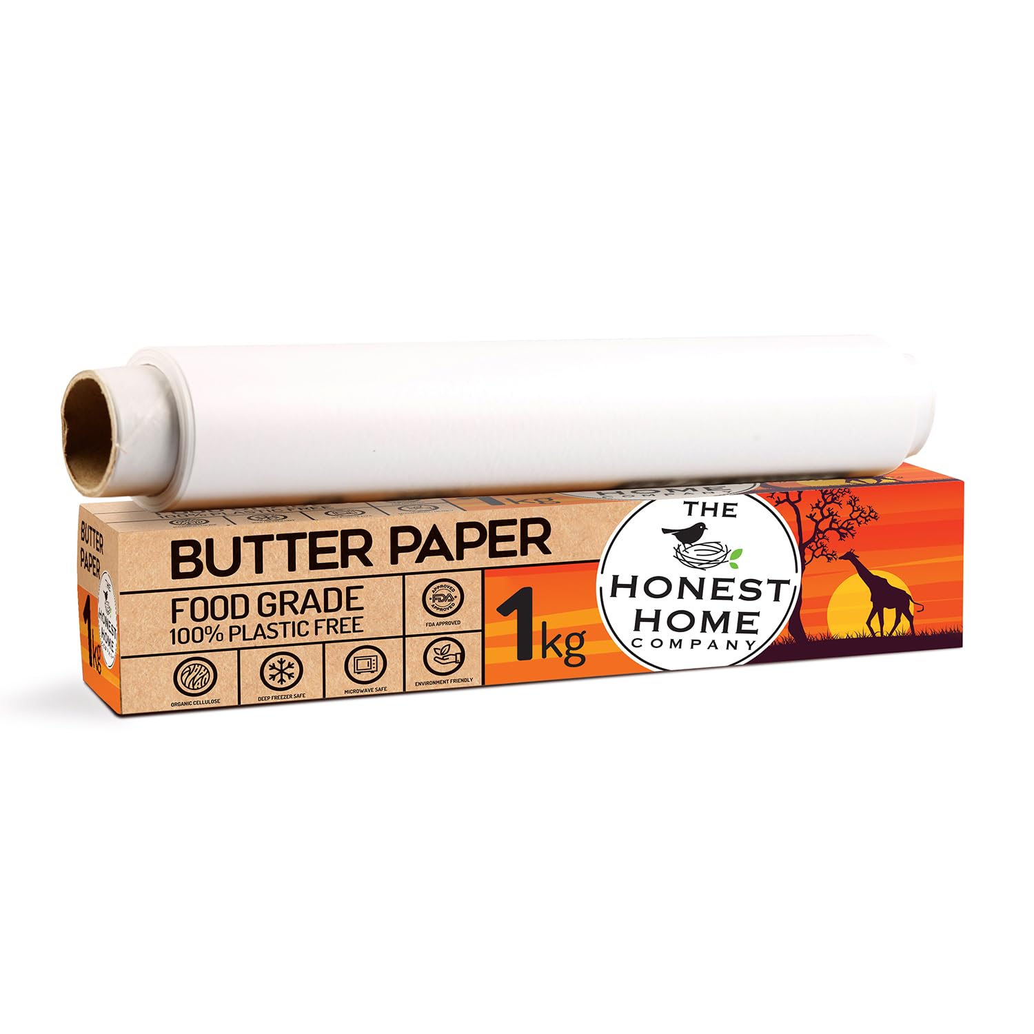The Honest Home Company | 21Mtr Butter Paper Roll | Easy to Use Packaging | Heavy Duty Parchment Paper | Ideal for Baking, Wrapping Roti, Paratha (As seen on Shark Tank) (100 Mtr Pack of 1)