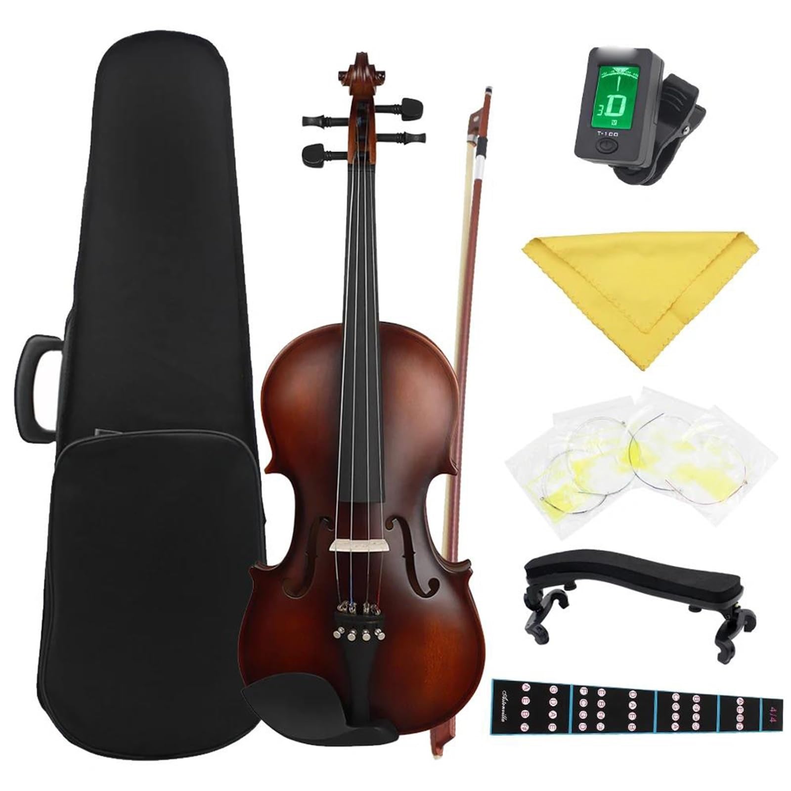 Violini Professionali Violino Acustico In Legno Massello Retrò Opaco In Tiglio Con Custodiacorde Per Arco Accordatore Per Poggiaspalla
