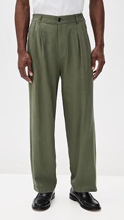 OBEY Men's Foster Pleated Linen Pants