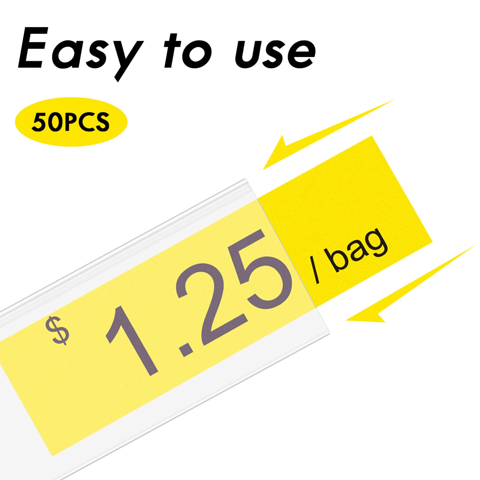50 Pz Titolari di Etichette Adesivo Mensola Tag Trasparente Tasche Holder Scaffale Prezzo Tag Holder Scaffalature Display Prezzi per La Dispensa di Vendita Dettaglio di