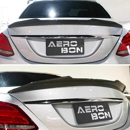 Miniatura 2 de AeroBon Alerón de maletero de fibra de carbono real compatible con Mercedes Clase C W205 Sedan 2015-2021 Alerón trasero (estilo H) High Kick