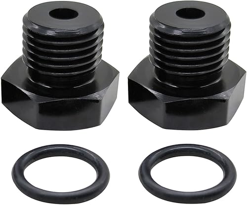 YSIL 10AN ORB - Tapón macho de bloque de desteñido para enchufe, junta tórica BOSS aleación de aluminio, superficie anodizada negra, 2 unidades