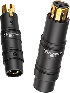 Bolanle Preamplificadores de micrófono de 28 dB de ganancia XLR macho a hembra adaptador con conectores chapados en oro, alimentación fantasma de 48 V para micrófonos SM7B/SM58, mezclador, tarjeta de