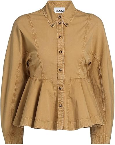 Stretch Cotton Peplum Shirt