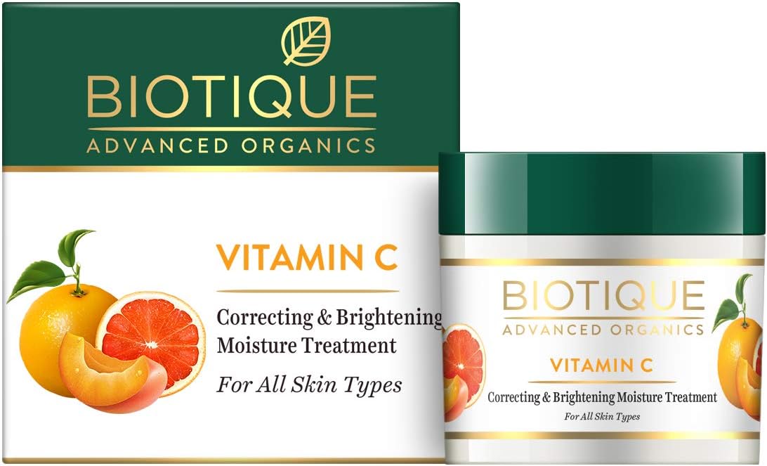 Vitamin C Correcting and Brightening Non Greasy Face Cream for All Skin Types, 50g | Younger Looking Nourished & Bright SLS Paraben Free