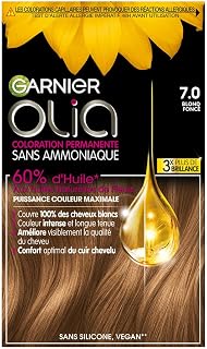 Garnier Coloration Permanente - Sans Ammoniaque - Aux Huiles Naturelles de Fleurs - Blond Foncé (7.0) - Olia