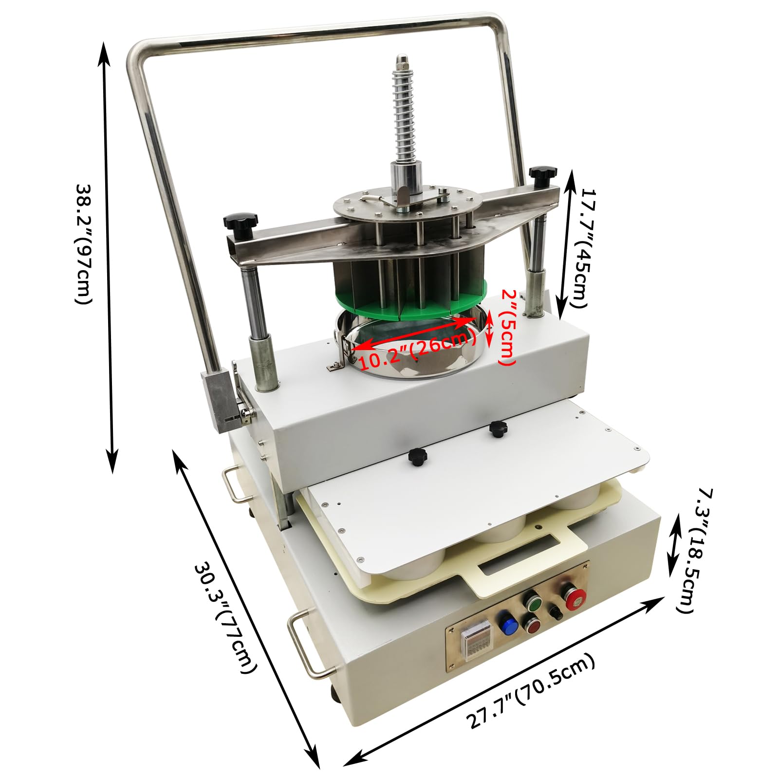 BANFLUXION 110V 500W 14PCS Semi-Automatic Commercial Table Type Dough Dividing and Rounding Machine 3.5oz-6.3oz (100g-180g)/pcs