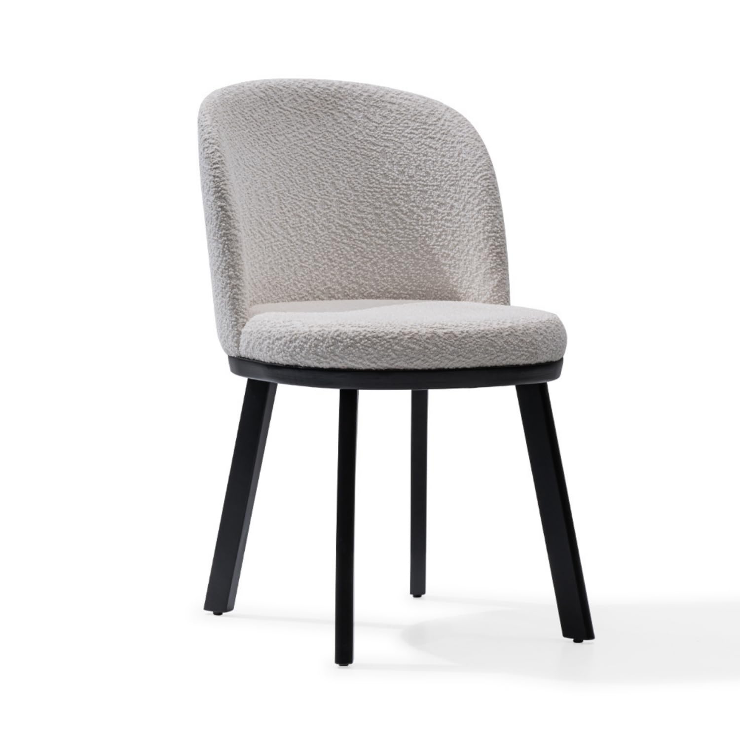 MELAGIO Modern Boucle Dining Chair - Comfy Upholstered Chair - Wood Leg - Accent Side Chair for Dining Room Living Room Bedroom - Dining Table Chairs