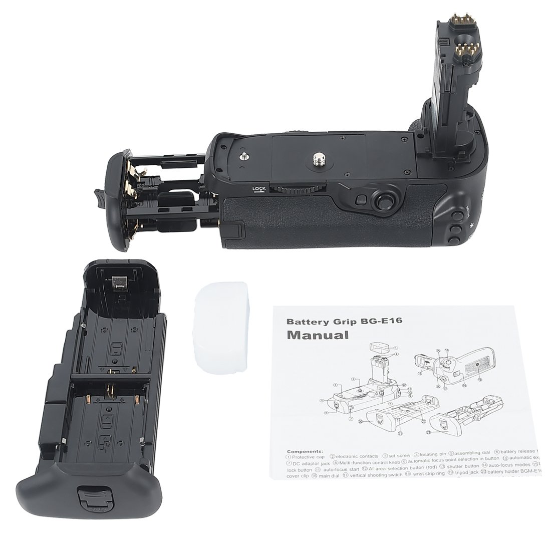 DSTE Multi-Puissance Vertical Batterie Poignée Titulaire Compatible pour Canon EOS 7D Mark II Digital SLR Caméra comme BG-E16 avec 2-Pack LP-E6