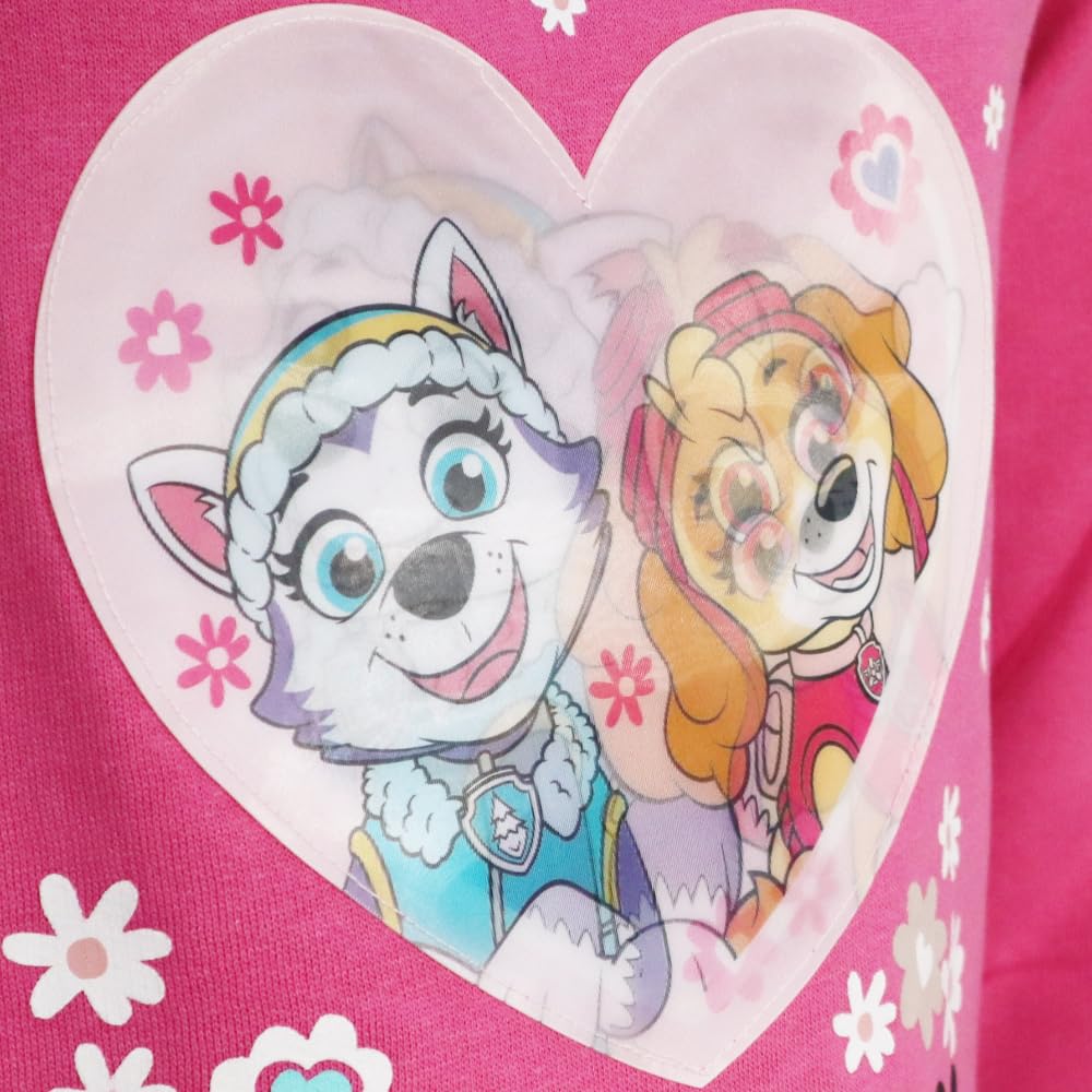 Paw Patrol Mädchen Pullover Sweatshirt – Skye & Everest mit Wechselbild – Pink – Gr. 98–128 – Weicher Baumwollmix