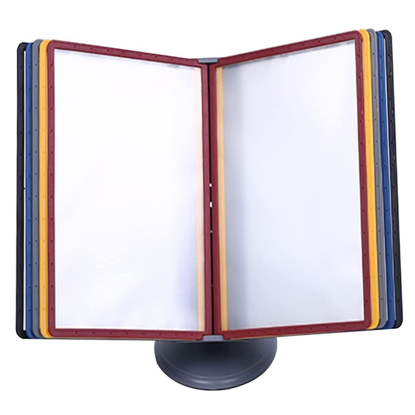 IUokLU Flip file organizer for desk, File Organizer for Desk - Desktop Reference System, 10 Panels, 20 Sheet Capacity, Wall Mount Reference Organizer, Adjust (Multicolor 10 pages)
