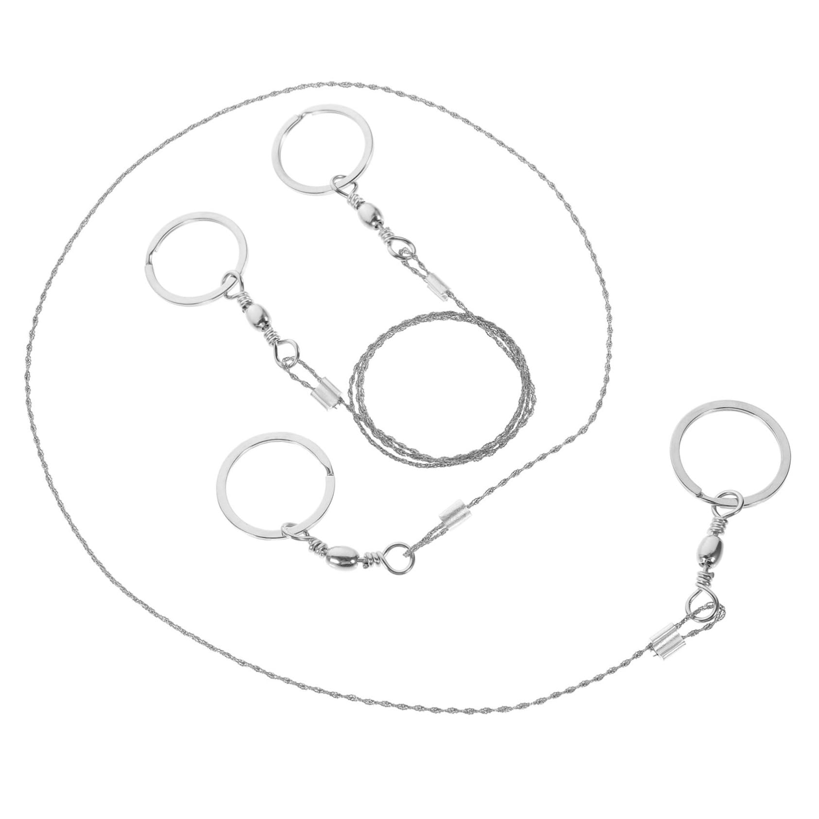 Sosoport Outdoor Survival Rope Saw 2pcs Camping Saws Compact Emergency Saws Steel Chain for Hiking and Gardening