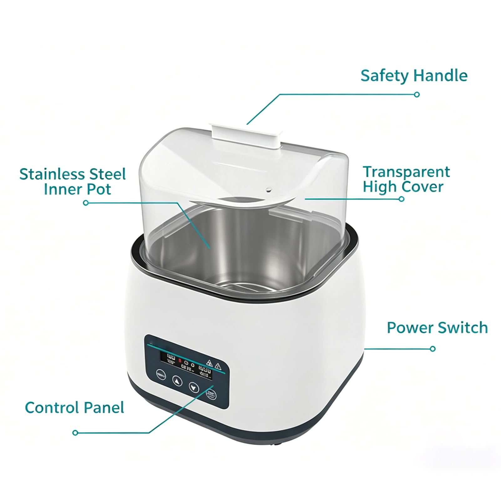 Digitales Thermostatisches Wasserbad, Labor-Heizbad aus Edelstahl, Doppel-LED-Display, einstellbare Öffnungen, Timer, Überhitzungsschutz, Temperaturgenauigkeit ±0,1°C für Labor, Forschung und Indust