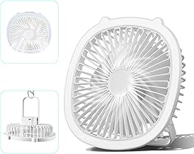 مروحة USB صغيرة متعددة الوظائف بـ3 سرعات من فابيسون، مروحة مكتب صغيرة مع وضعين اضاءة وحامل لسطح المكتب - مثالية للمنزل والمكتب والاماكن الخارجية